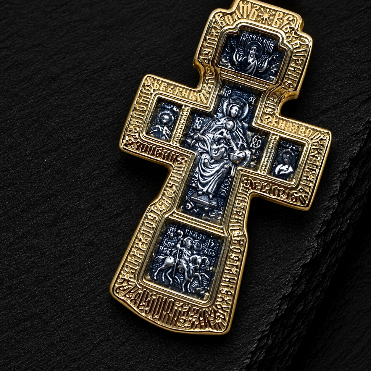 The Crucifixion. The "Reigning" Icon. Warrior Saints