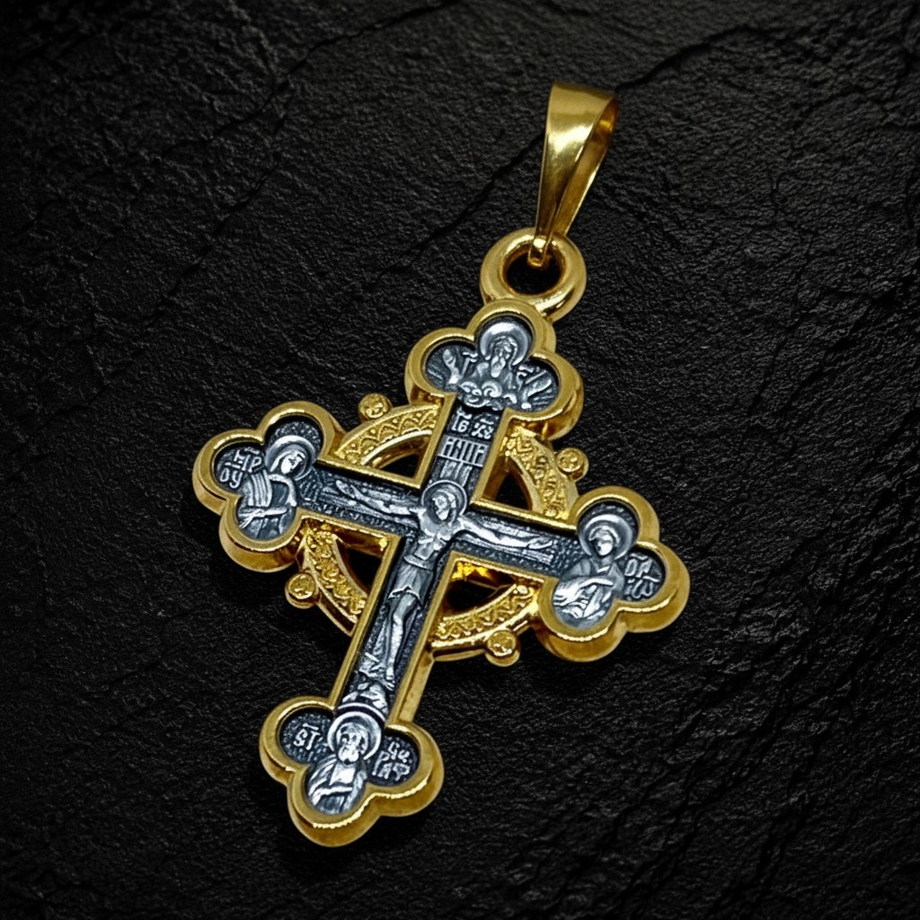 The Crucifixion. St Seraphim of Sarov. The "Joy of All Joys" Icon of the Mother of God. Orthodox Cross