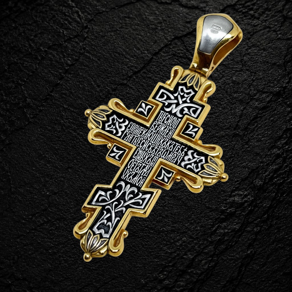 The Crucifixion of Christ. The Six-Winged Seraph. Orthodox Cross